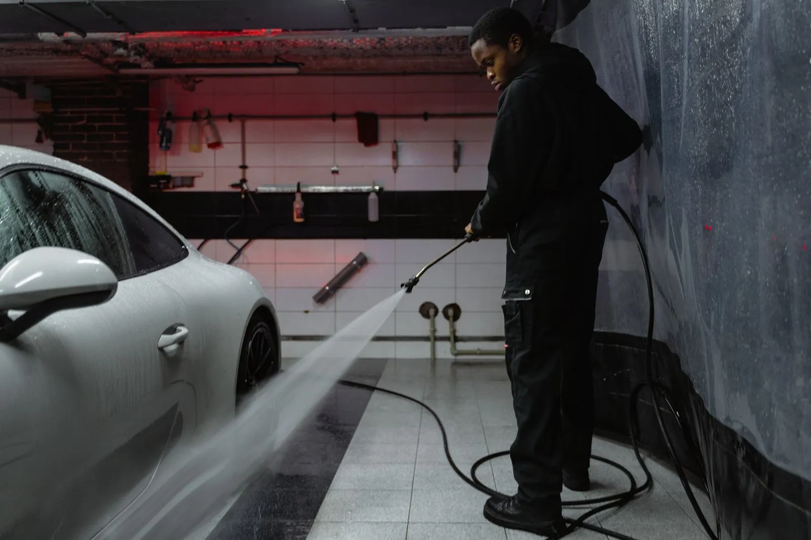 Detailing luxury car interior